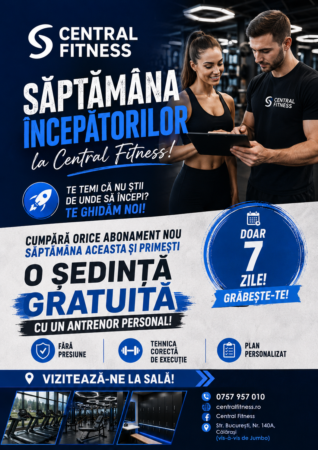 SĂPTĂMÂNA ÎNCEPĂTORILOR la Central Fitness!